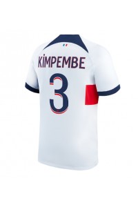 Paris Saint-Germain Presnel Kimpembe #3 Jalkapallovaatteet Vieraspaita 2023-24 Lyhythihainen